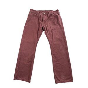 Levis 514 Jeans Mens 36x30 Red Straight Leg Denim Pants Distressed Faded Y2k